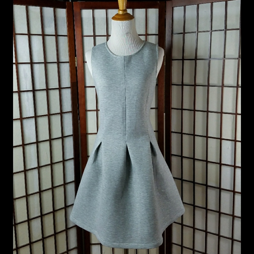 Sleeveless Grey Fit-and-Flare Dress
